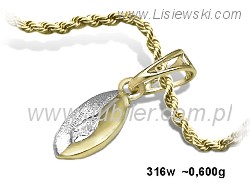 ZŁOTY WISIOREK Z CYRKONIĄ - KWINTESENCJA ELEGANCJI - 316w - 1