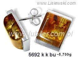 Kolczyki srebrne z bursztynem biżuteria srebrna - 5692kkbu
