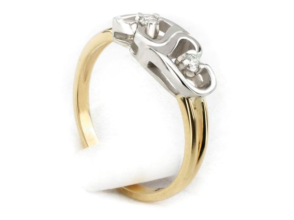 Złoty Pierścionek zaręczynowy z brylantami - 733bbr_P_I