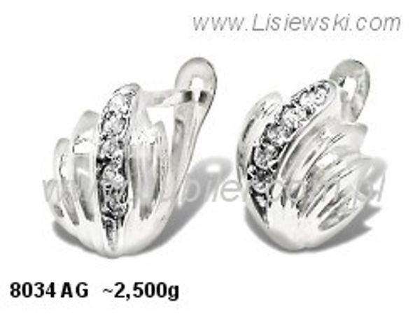 Kolczyki srebrne z cyrkoniami biżuteria srebrna 925 - 8034ag