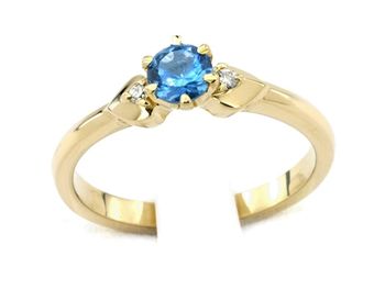 Złoty pierścionek ze spinelem i diamentami - jg1043z_spinel - 1