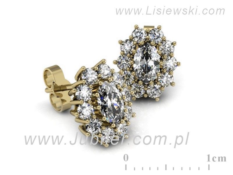 Złote Kolczyki żółte złoto z diamentami - k15089z - 2