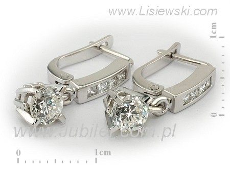 Złote Kolczyki z diamentami białe złoto proba 585 - K15095B - 2