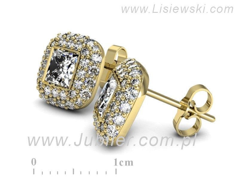 Złote Kolczyki żółte złoto z diamentami - k16136z - 2