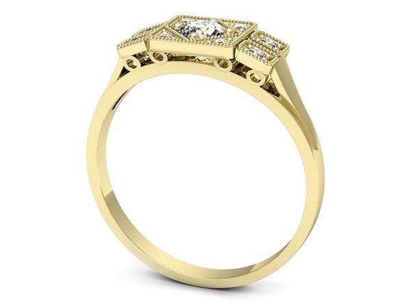 Pierścionek zaręczynowy z brylantami złoto - P15021zbr_VS_E
