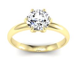 Pierścionek zaręczynowy z diamentem żółte złoto - p15043z