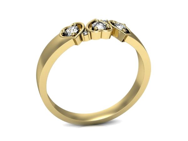 Pierścionek zaręczynowy z brylantami żółte złoto - P15094Z