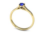 Złoty pierścionek z szafirem i diamentami - p16474zszc - 3