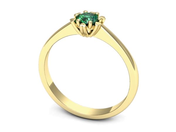 Złoty pierścionek ze szmaragdem złoto próby 585 - p16782zsm