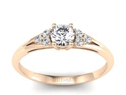 Pierścionek zaręczynowy z diamentami różowe złoto - p16924c