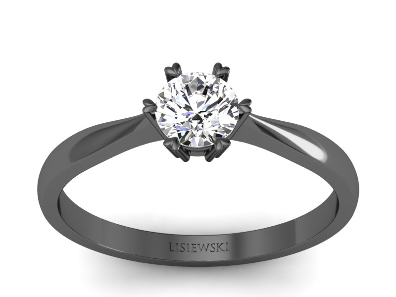 Pierścionek zaręczynowy czarne złoto z diamentem - p16934cz - 1