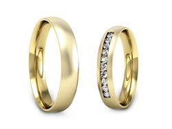 Obrączki z brylantami żółte złoto 14k - P3540150T168zmp