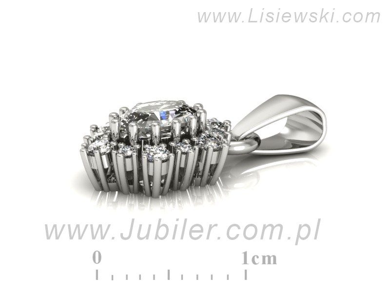 Złota zawieszka Wisiorek białe złoto z diamentami - w15074b - 2