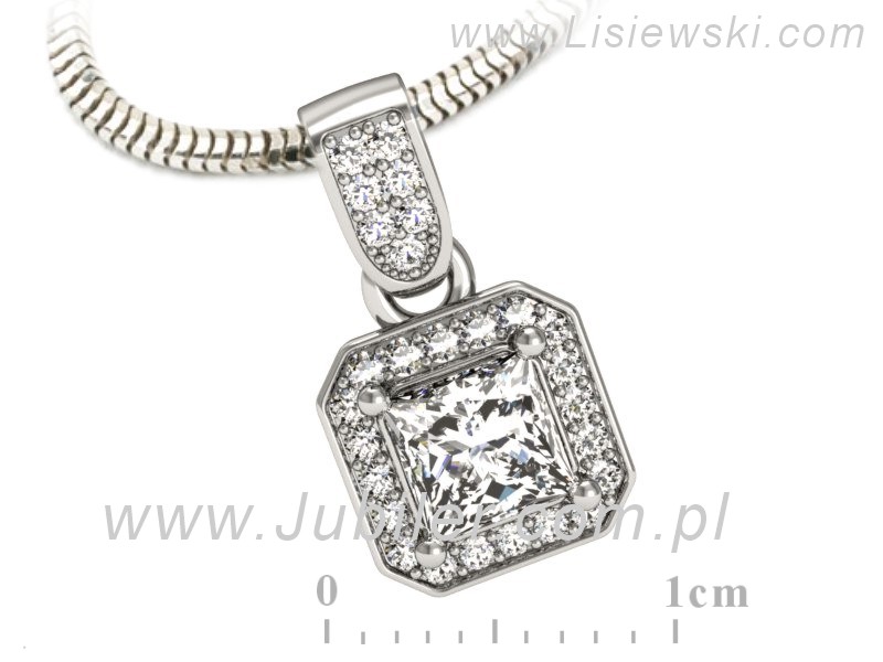 Złota zawieszka Wisiorek z diamentami złoto 585 - W15334b - 1