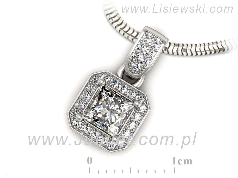 Złota zawieszka Wisiorek z diamentami złoto 585 - W15334b - 3