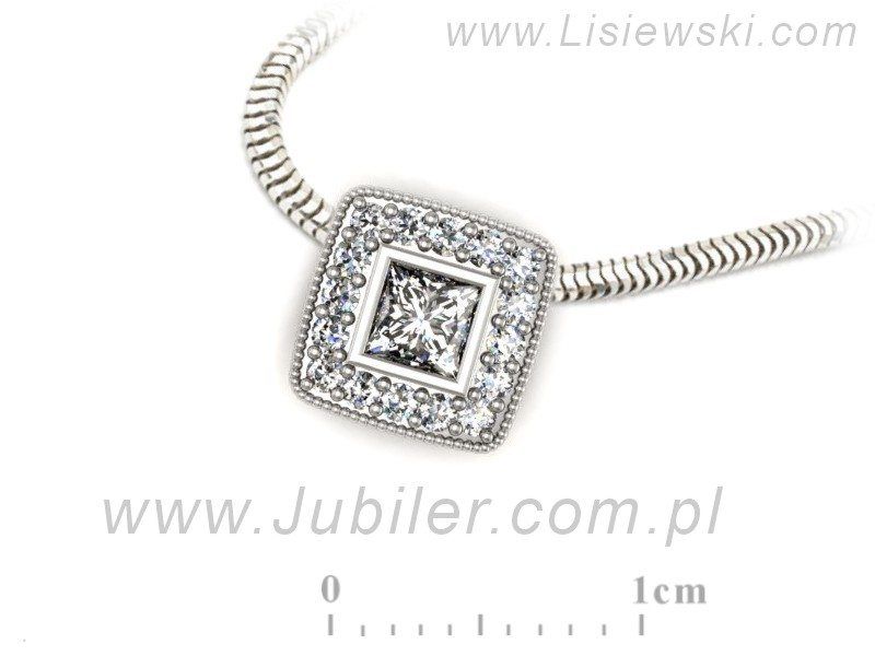 Złota zawieszka Wisiorek białe złoto z diamentami - w16105b - 3