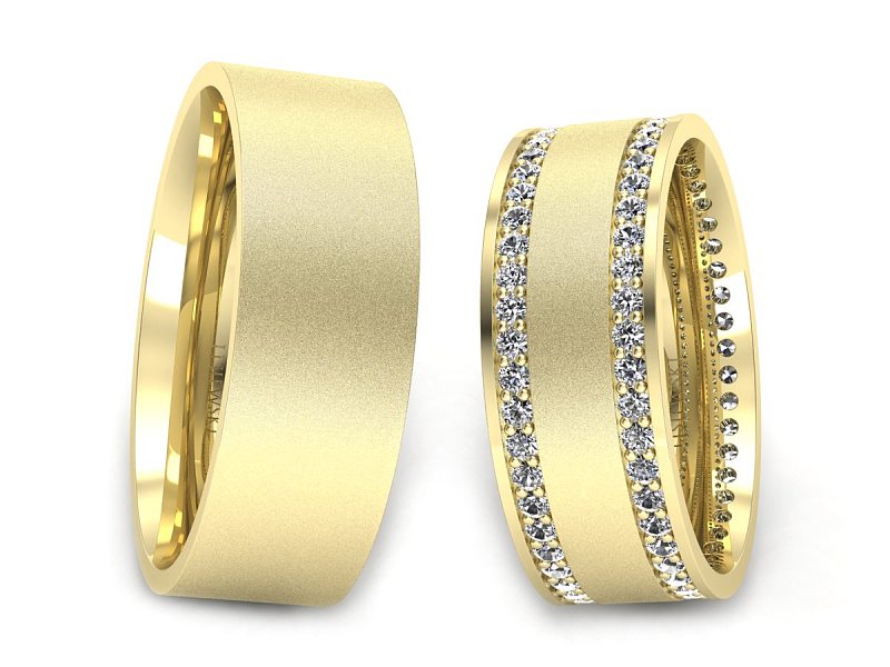 Obrączki z diamentami żółte złoto 14k - zszer7mm_080ct_750 - 1