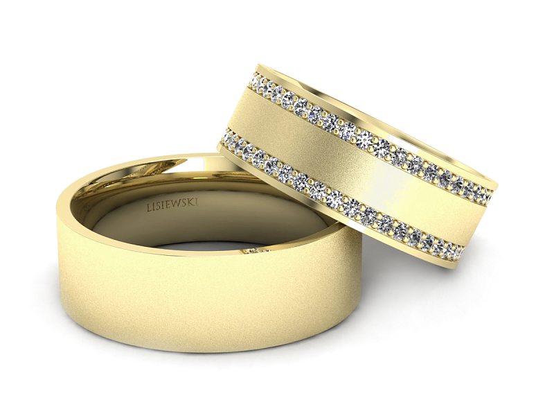 Obrączki z diamentami żółte złoto 14k - zszer7mm_080ct_750 - 2